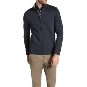 Ted Baker dark navy Lapin quilted funnel neck jacket Size 2 = Size Small